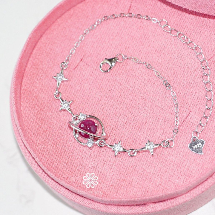 Echtes Rubinarmband | 925er Sterlingsilber, Glücksbringer