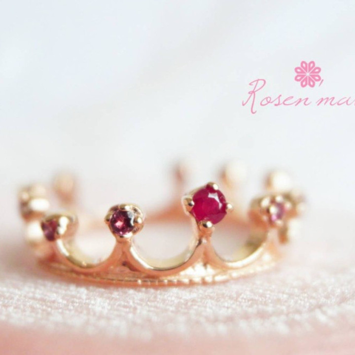 Bague couronne en argent sterling et rubis - Hypoallergénique, style quotidien