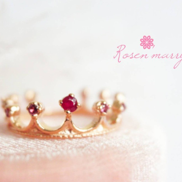 Bague couronne en argent sterling et rubis - Hypoallergénique, style quotidien