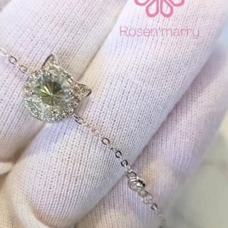 Green Amethyst Bracelet | Sterling Silver and Good Fortune Charm