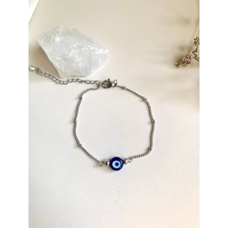 Evil Eye Protection Bracelet | Stainless Steel Amulet for Good Luck