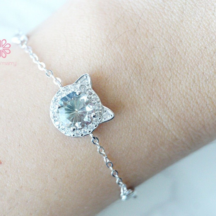 Armband aus grünem Amethyst | Sterlingsilber und Glücksbringer