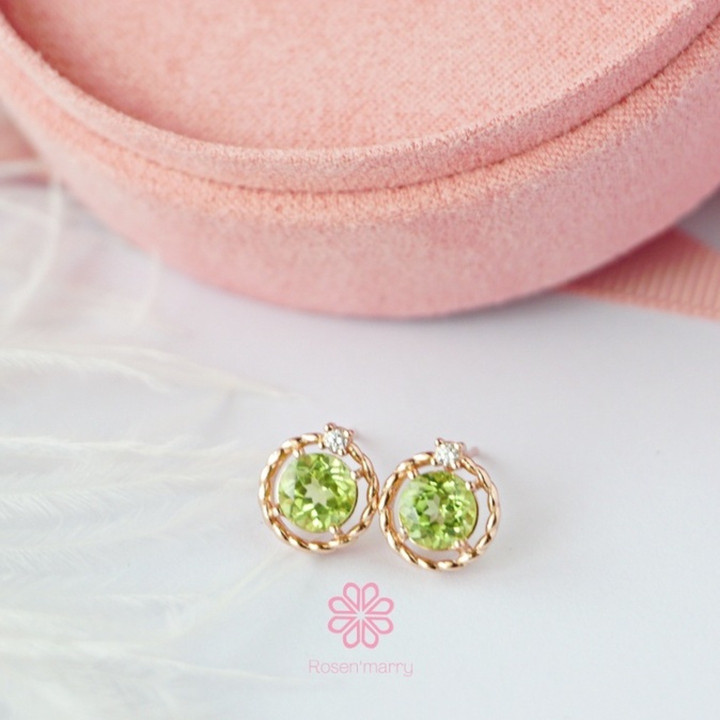 Pendientes de peridoto en bruto: Plata de ley, amuleto de buena fortuna