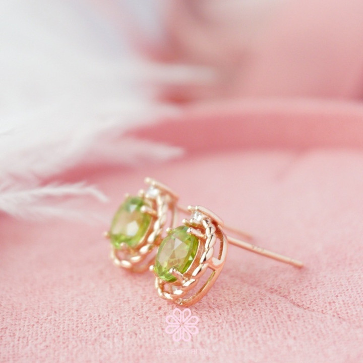 Pendientes de peridoto en bruto: Plata de ley, amuleto de buena fortuna