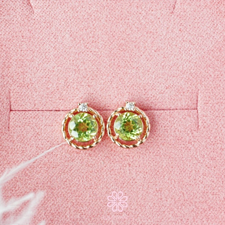 Pendientes de peridoto en bruto: Plata de ley, amuleto de buena fortuna