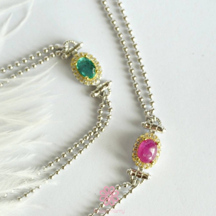 Bracelet en émeraude véritable et argent | Bijoux en pierres précieuses Rosen'marry