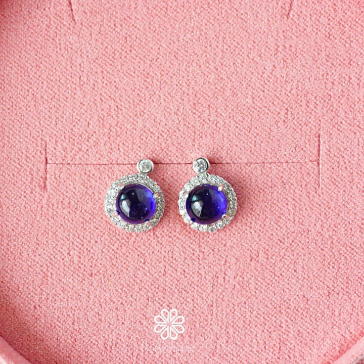 Pendientes de zafiro auténtico | Plata de ley de 6 mm | Rosen'marry