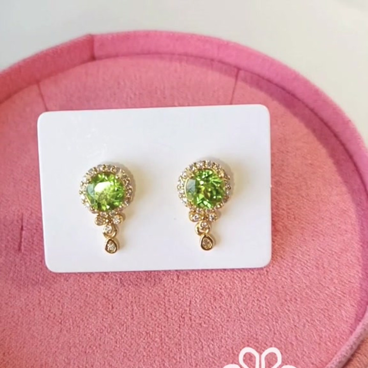 Boucles d'oreilles péridot | Argent sterling 925 plaqué or | Rosen'marry
