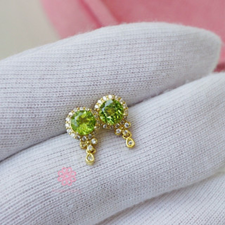 Boucles d'oreilles péridot | Argent sterling 925 plaqué or | Rosen'marry