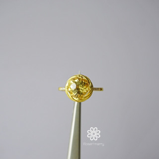 Sterling Silver Citrine Ring - Genuine Gemstone Jewelry