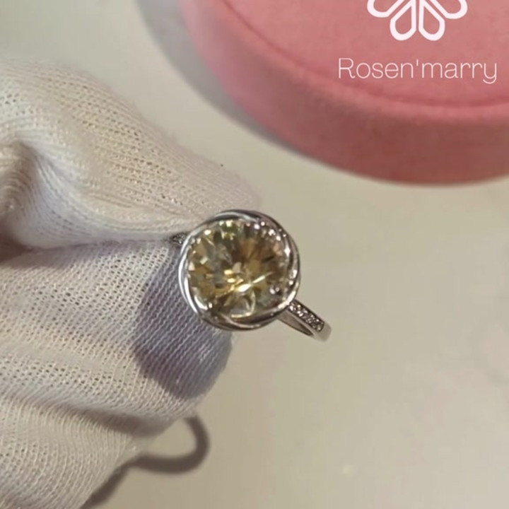 Sterling Silver Citrine Ring - Genuine Gemstone Jewelry