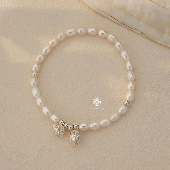 Echtes Perlenarmband | 925er Sterlingsilber | ROSEN'MERRY