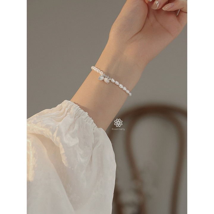 Echtes Perlenarmband | 925er Sterlingsilber | ROSEN'MERRY