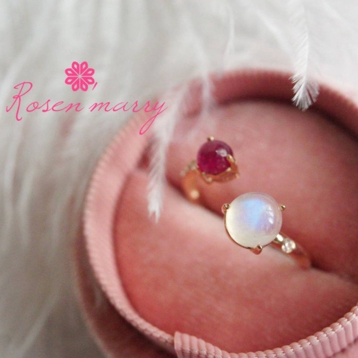 Bague en pierre de lune et pierres précieuses | Argent sterling | Design unique