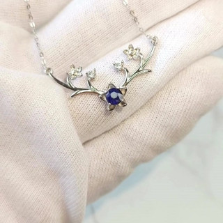 Genuine Sapphire Sterling Silver Necklace | Rosen'marry RN064