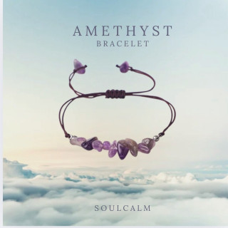 Handmade Amethyst Bracelet | Natural Stone, Braided Cord