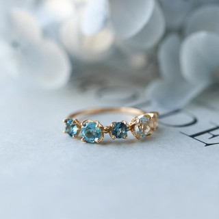 Gradient Topaz Ring in Gold-Plated Silver