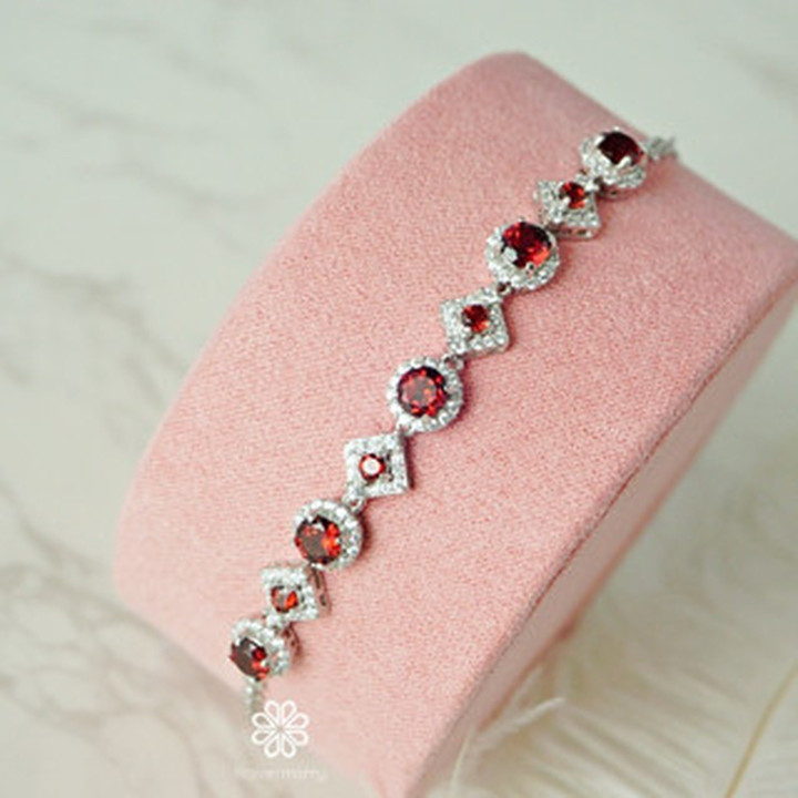 Armband mit rohem Granat | 925er Sterlingsilber | Glücksbringer