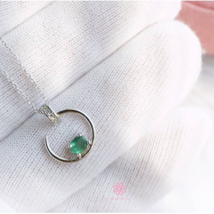 Colgante de esmeralda auténtica en plata de ley - Rosen'marry RN030