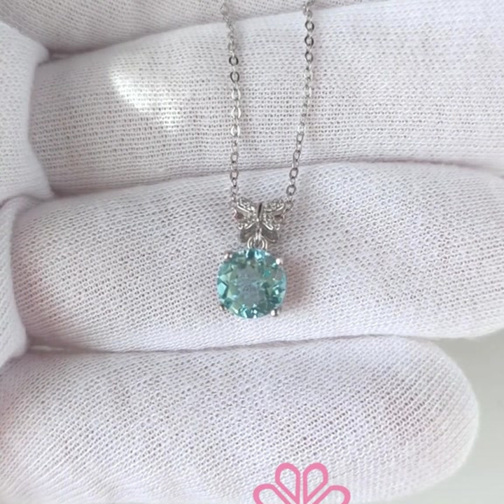 Collar de topacio de plata de ley | Piedra preciosa auténtica para la buena suerte