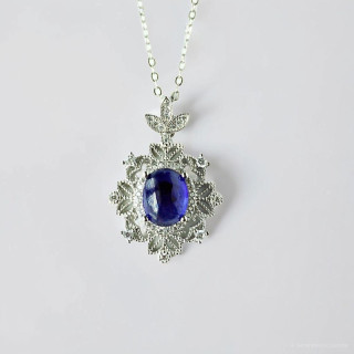 Genuine Sapphire and White Gold Necklace | Rosen'marry RN072