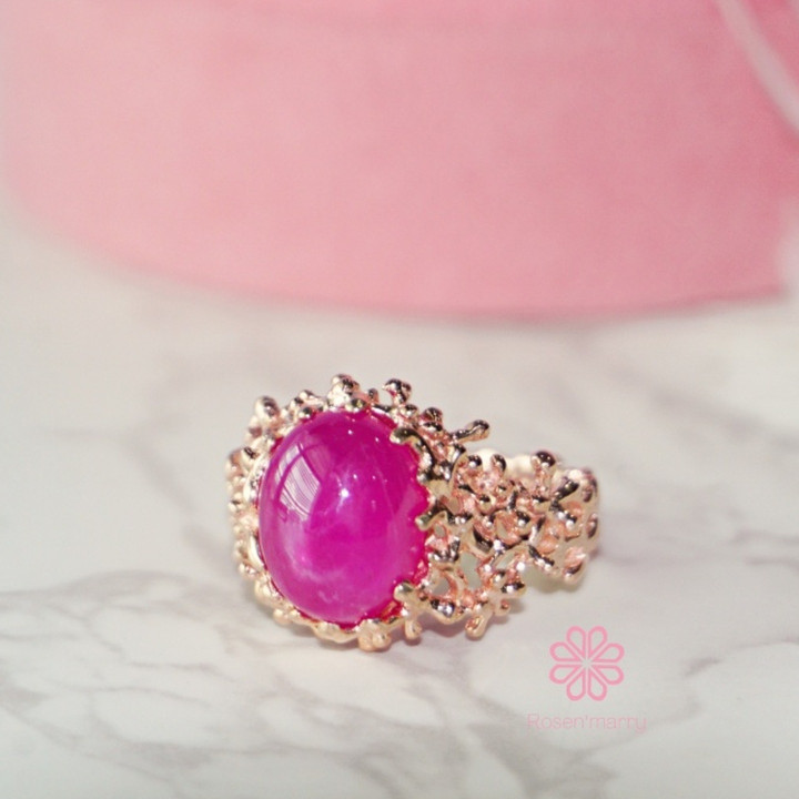 Echter Rubinring aus Sterlingsilber, rosévergoldet