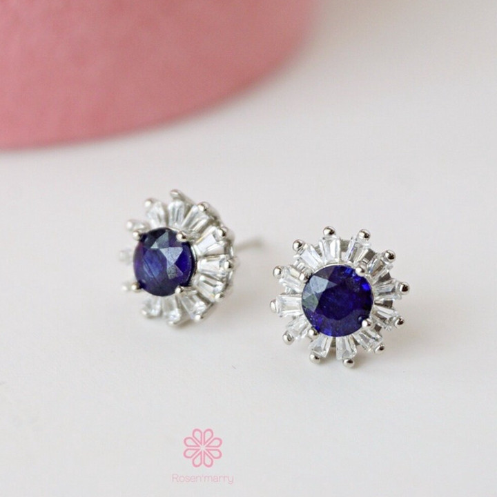 Echte Saphir-Ohrringe | 925er Sterlingsilber | Rosen'marry