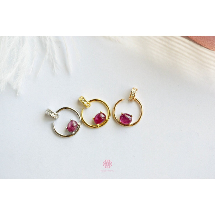 Sterling Silver Ruby Necklace | Good Fortune Gemstone Pendant