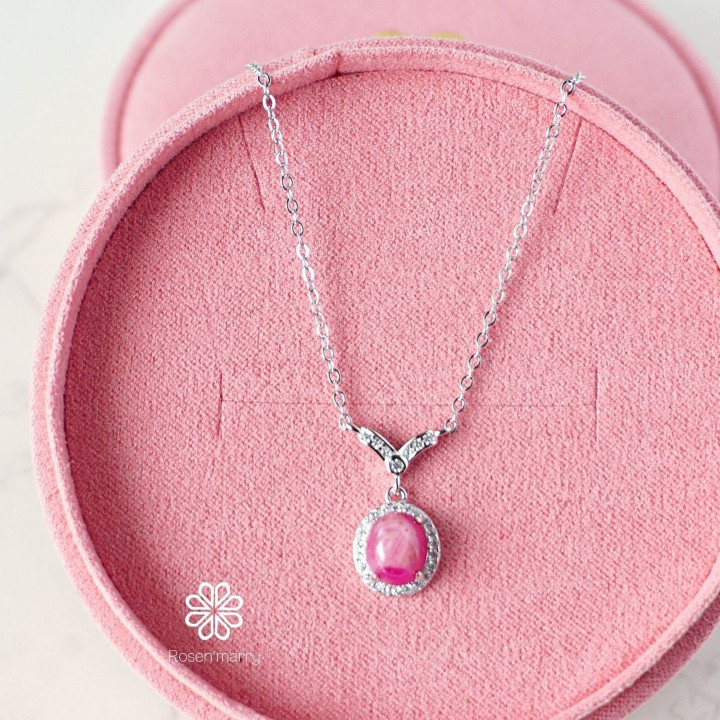 Echte Rubinkette in Sterlingsilber | Rosen'marry RN132