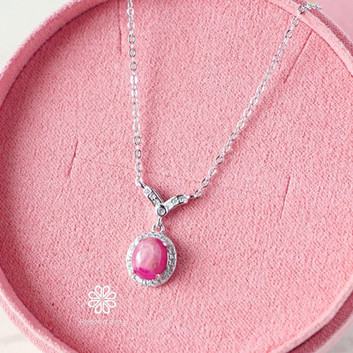 Echte Rubinkette in Sterlingsilber | Rosen'marry RN132