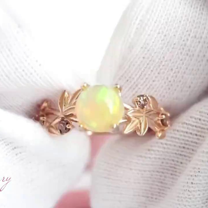 Rainbow Opal Ring | Sterling Silver | 925 Setting