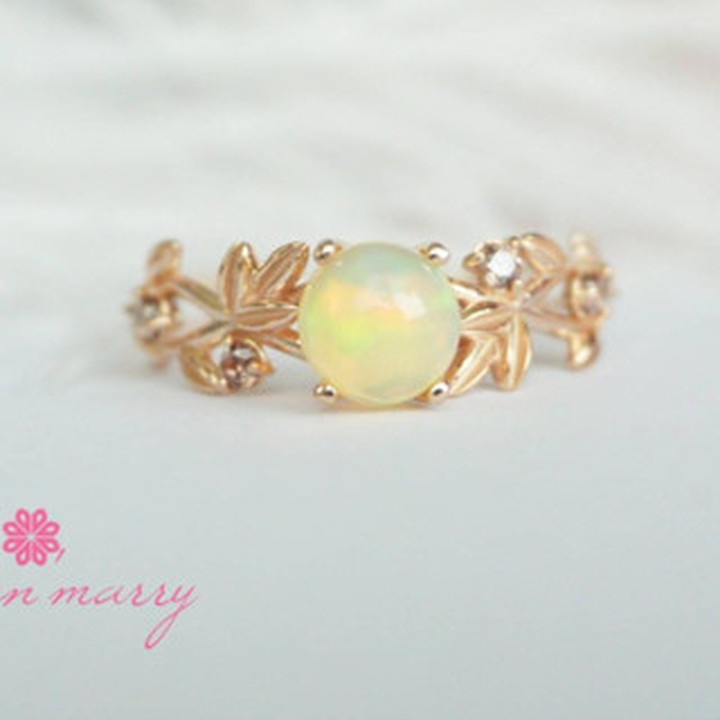 Rainbow Opal Ring | Sterling Silver | 925 Setting