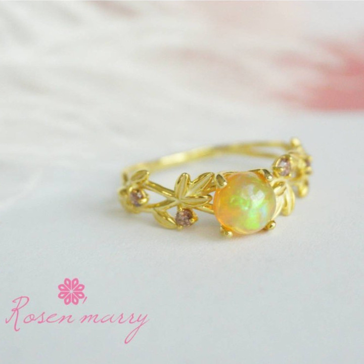 Rainbow Opal Ring | Sterling Silver | 925 Setting