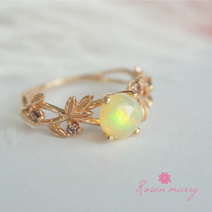 Rainbow Opal Ring | Sterling Silver | 925 Setting