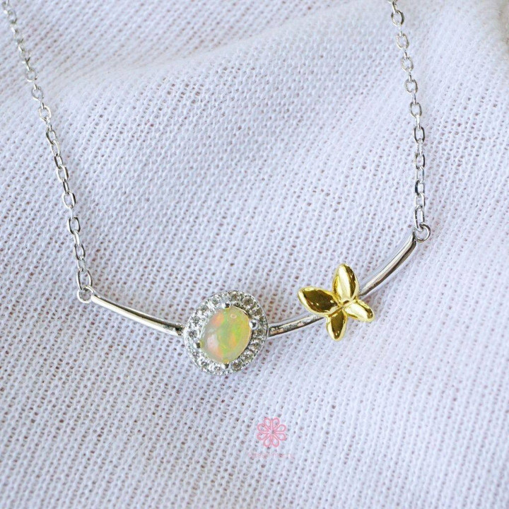 Collar de ópalo auténtico | Plata de ley y chapado en oro | Rosen'marry