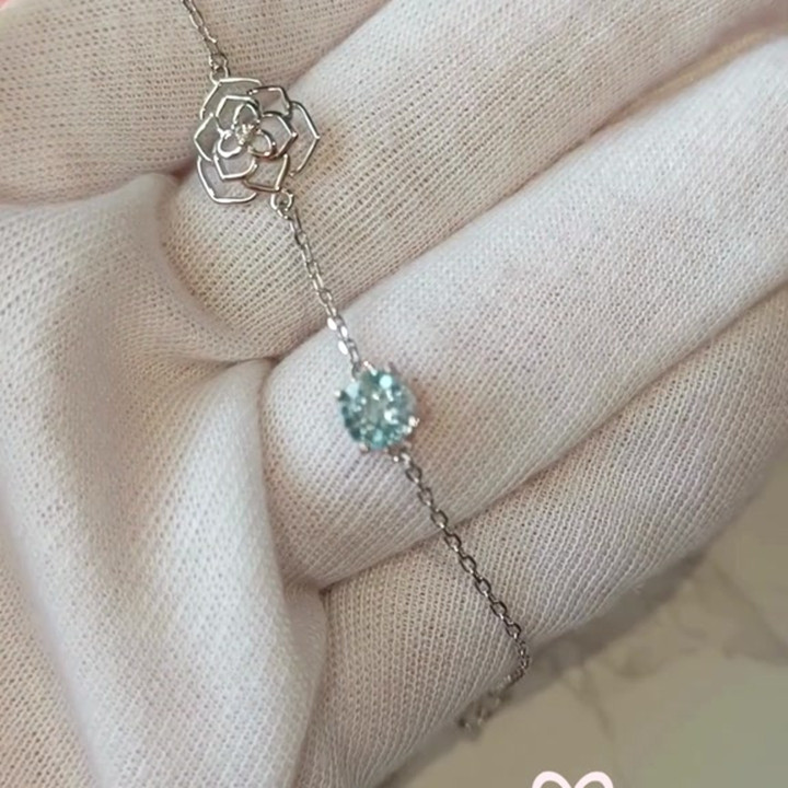 Bracelet en argent sterling et topaze : Véritable pierre précieuse porte-bonheur