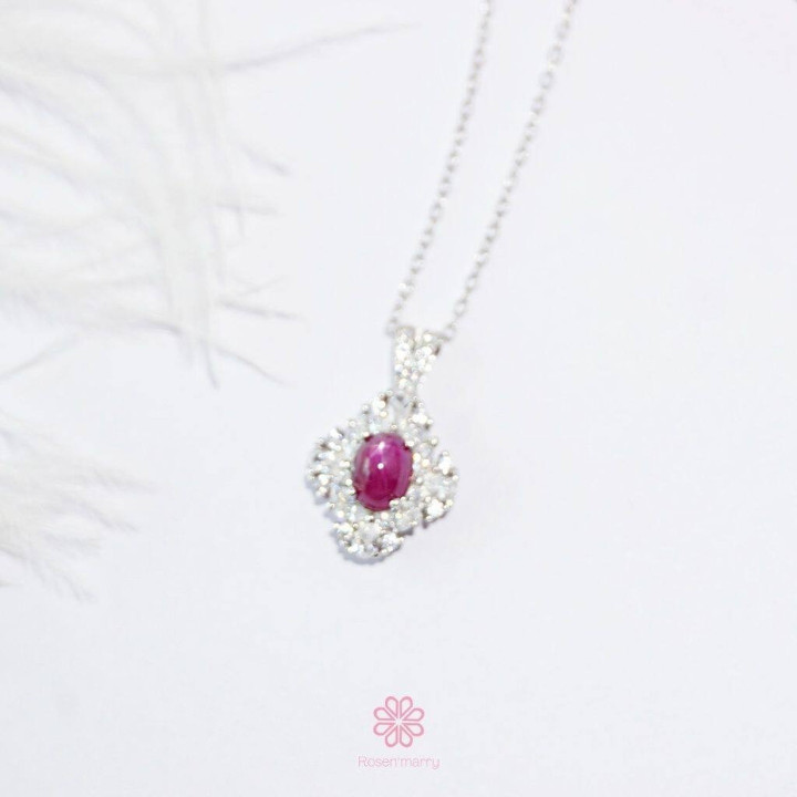 Genuine Ruby Necklace in Sterling Silver - Rosen'marry RN102
