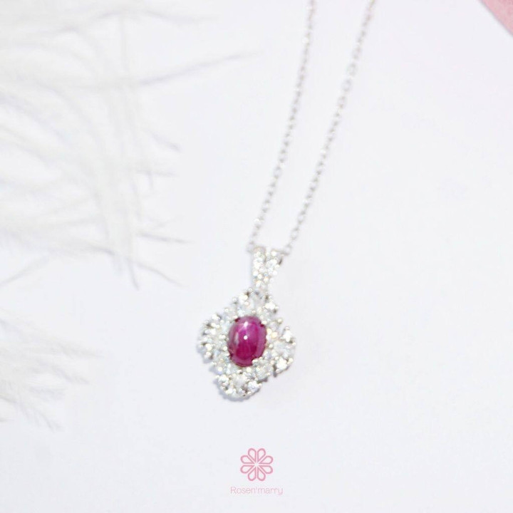 Genuine Ruby Necklace in Sterling Silver - Rosen'marry RN102