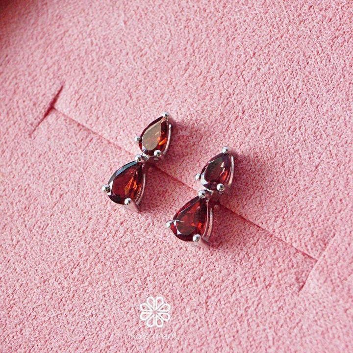 Pendientes colgantes de granate | Plata de ley 925, regalo de buena fortuna