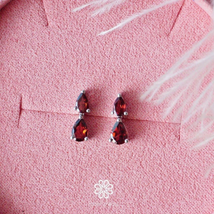 Pendientes colgantes de granate | Plata de ley 925, regalo de buena fortuna