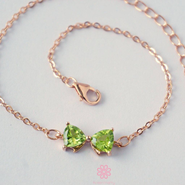 Peridot-Armband | Sterlingsilber und Roségold - Rosen'marry