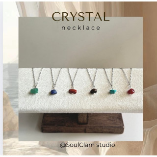 SoulClam Tiny Stone Necklace: 5 Crystal Pendants