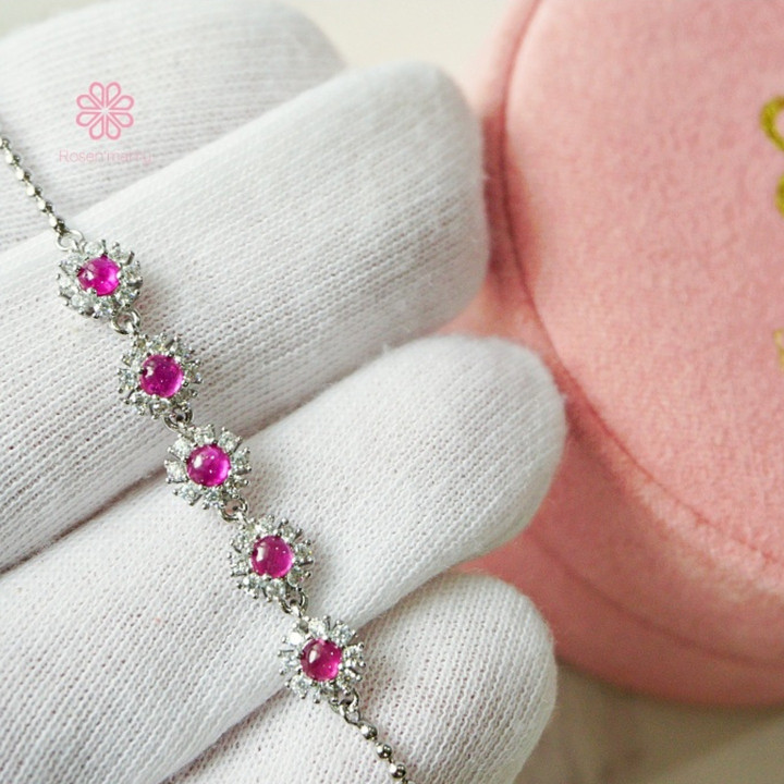 Ruby Gemstone Bracelet | 925 Sterling Silver | Genuine and Lucky