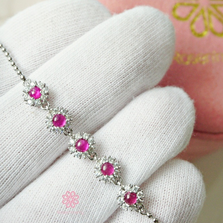 Ruby Gemstone Bracelet | 925 Sterling Silver | Genuine and Lucky