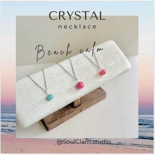 Amazonite and Pink Agate Round Necklace - SoulClam Handmade