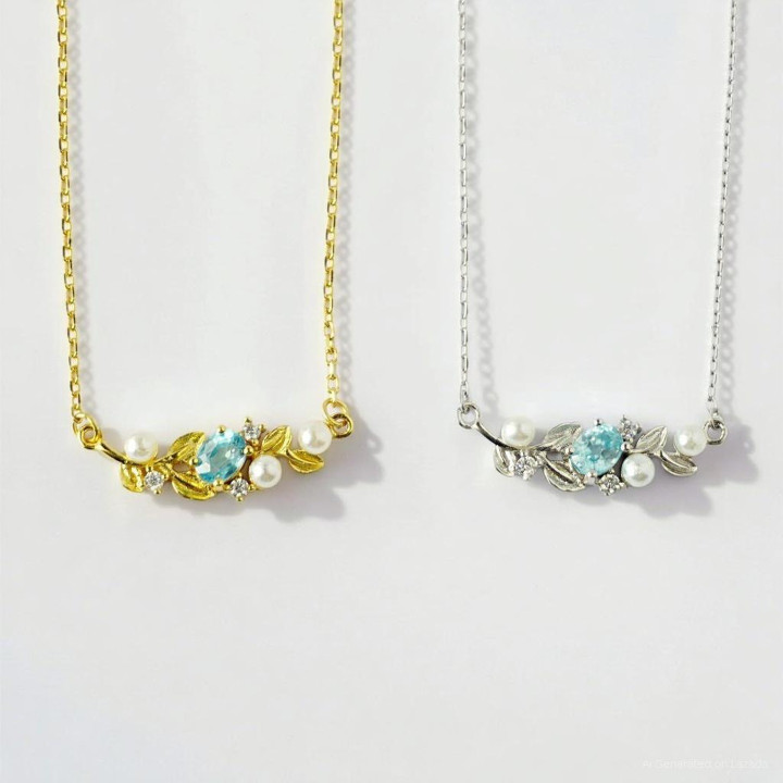 Collier en argent sterling et zircon | Rosen'marry RN068 Bijou de naissance