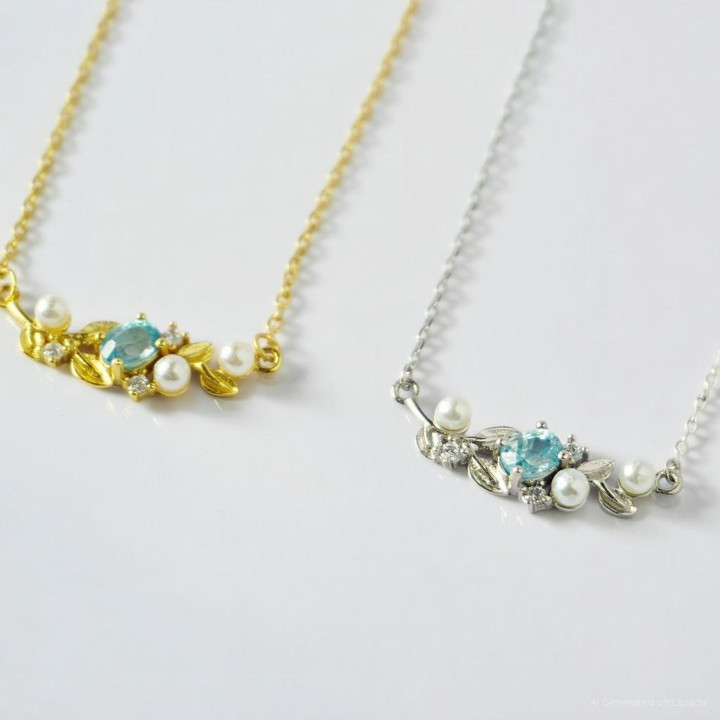 Collier en argent sterling et zircon | Rosen'marry RN068 Bijou de naissance