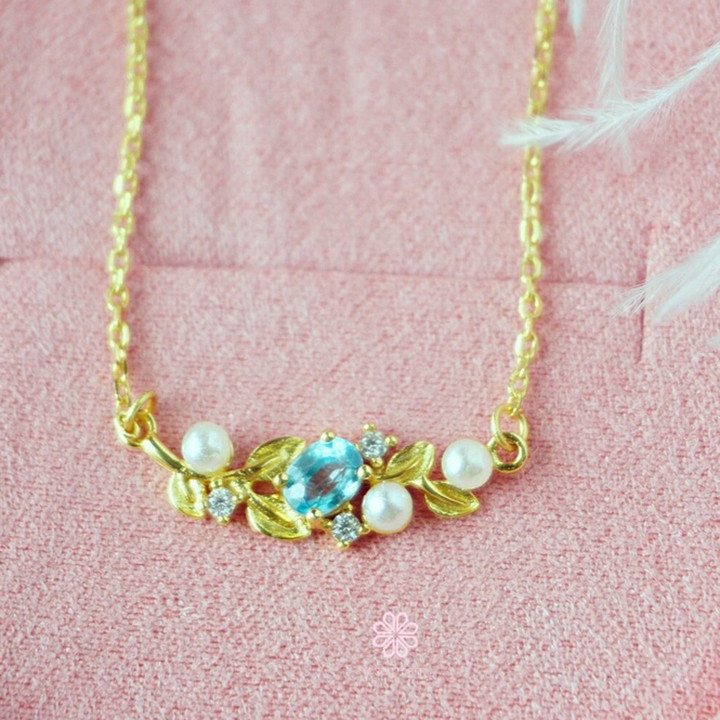 Collier en argent sterling et zircon | Rosen'marry RN068 Bijou de naissance