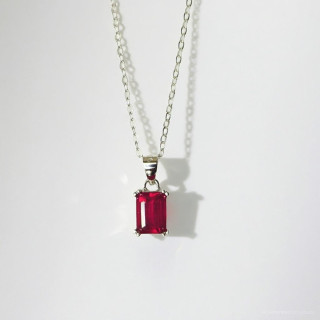 Genuine Ruby Necklace in Sterling Silver | Rosen'marry RN017