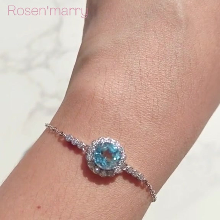 Armband aus Sterlingsilber mit Topas – verstellbar und elegant